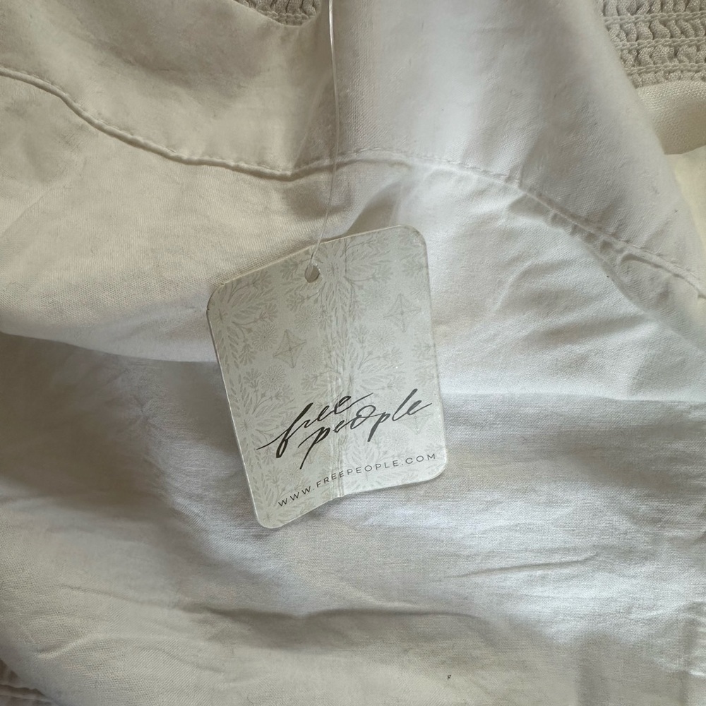 NWT Free People Cropped Ashley Tank White Size Extra Large - Picture 6 of 12